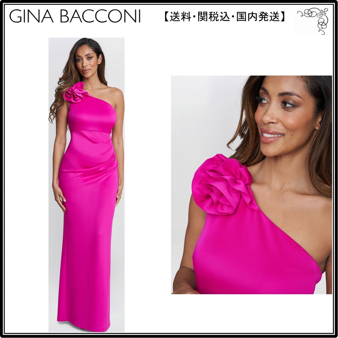 【海外限定】GinaBacconiドレス☆Agatha Flower Detail One Shou
