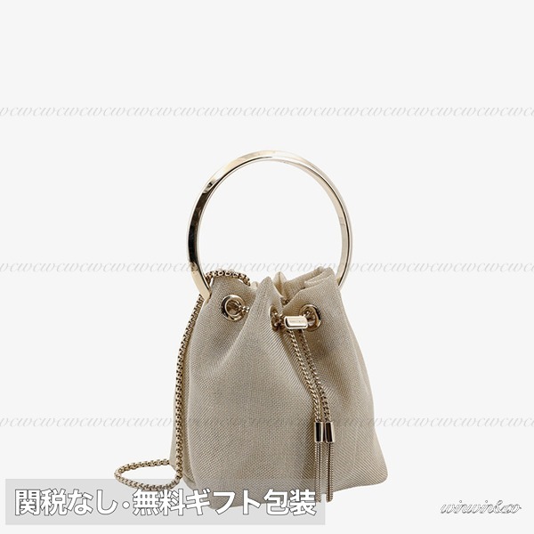 【国内発】JIMMY CHOO BON BON メッシュ ボンボンバッグ