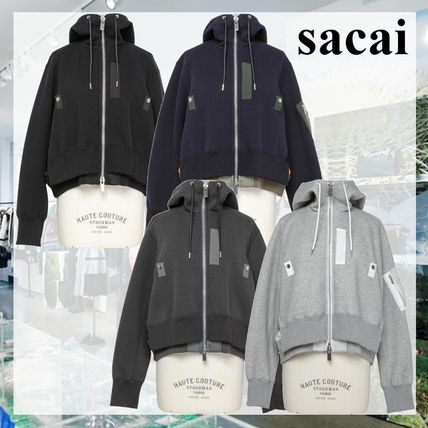 ネイビー（紺）系 sacai(サカイ) パーカー・フーディ(レディース