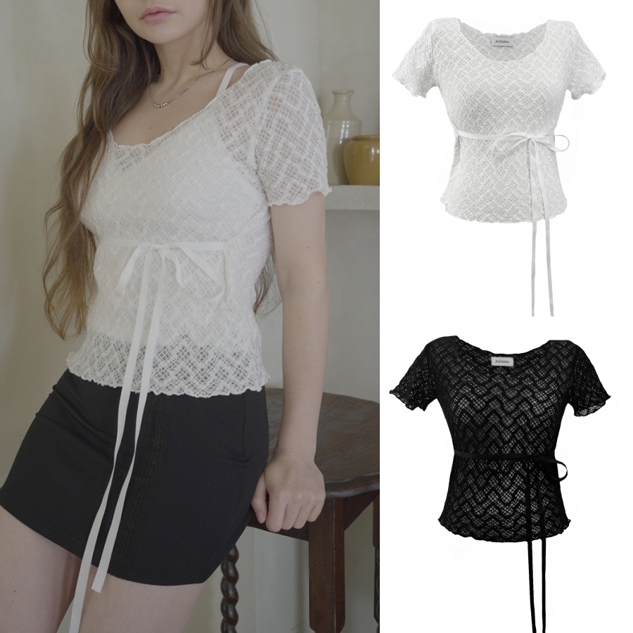 BELLIALEU☆LACE RIBBON TOP