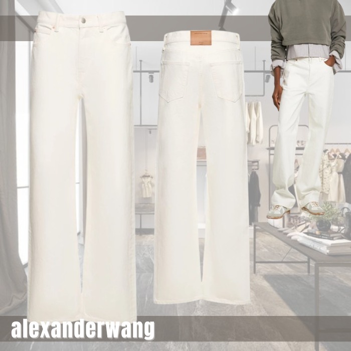 ウォッシュ加工【alexanderwang】mid rise straight jeans