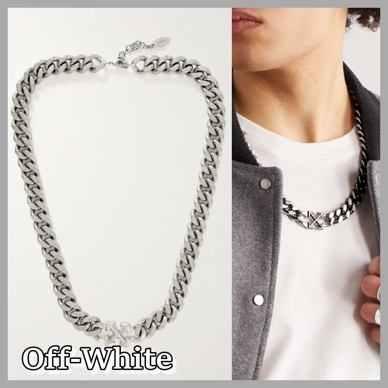 【Off White】アロー シルバートーン チェーン ネックレス