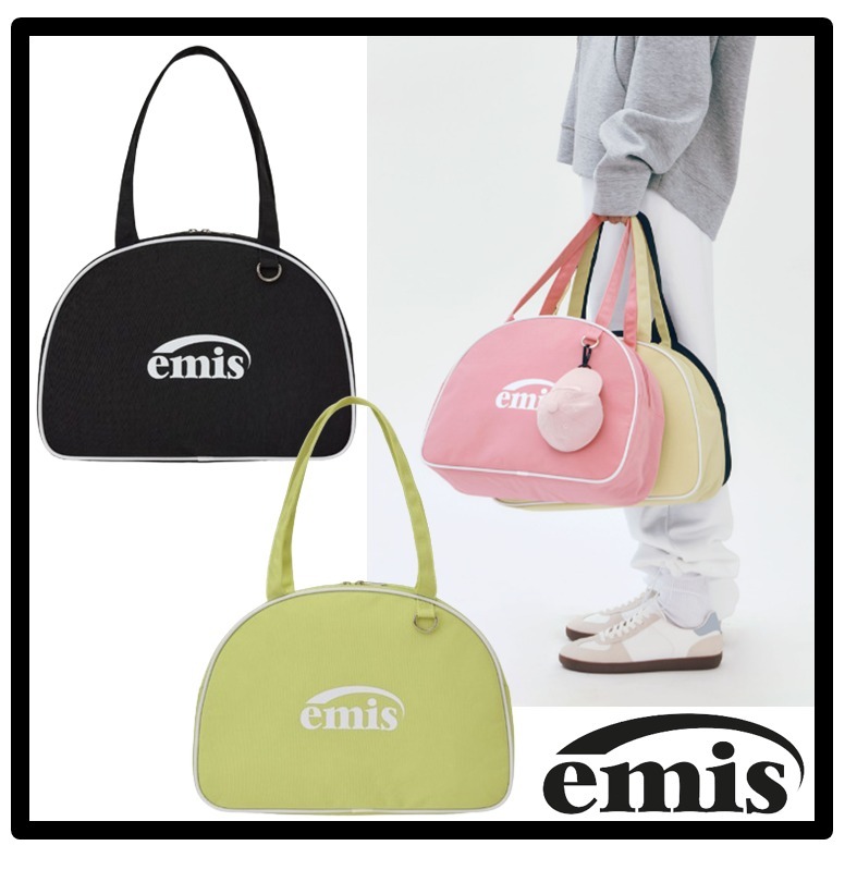 ★関税込★EMIS★ナイロンラウンドハーフバッグ ホーボー バッグ