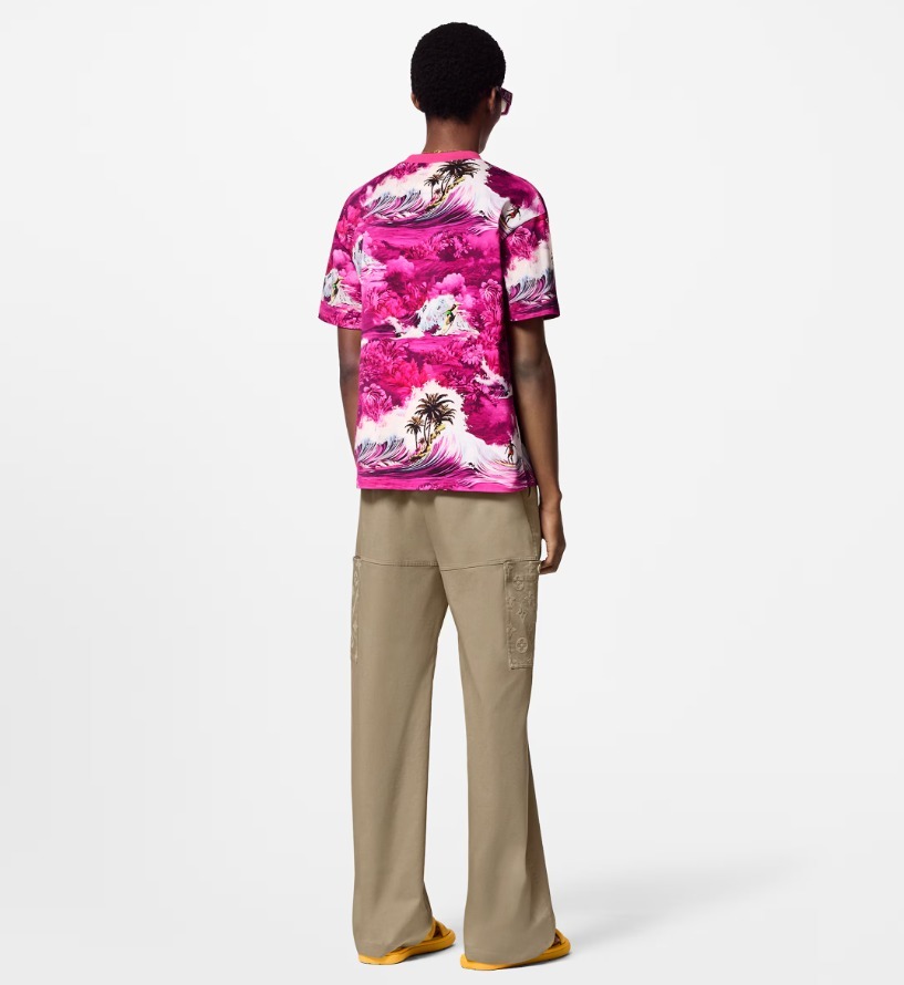 Louis Vuitton《プリント コットンTシャツ》ピンク LV Surf 直営