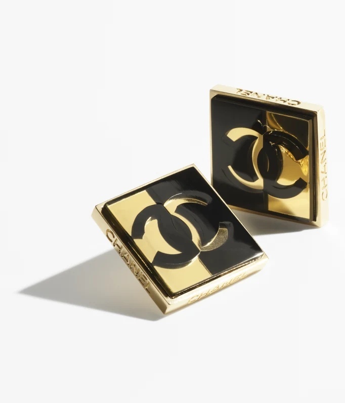 《24SS★》CHANEL ピアス ブラック×ゴールド
