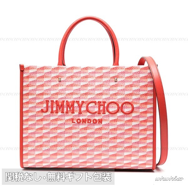 【国内発】JIMMY CHOO Avenue Paprika トートバッグ M