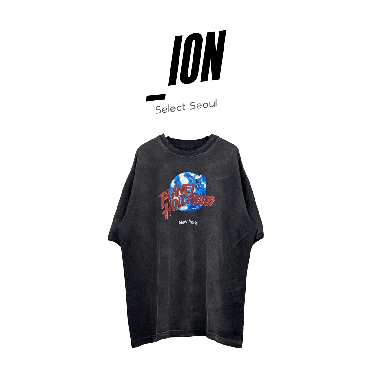 【IONSEOUL】Planet Hollywood Short Sleeve T-Shirt 4JH315