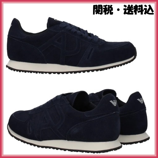 ARMANI JEANS■アルマーニジーンズ スエード スニーカー 紺