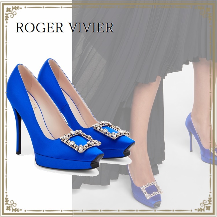 【送料 関税込】ROGER VIVIER Flower Strass platform pumps