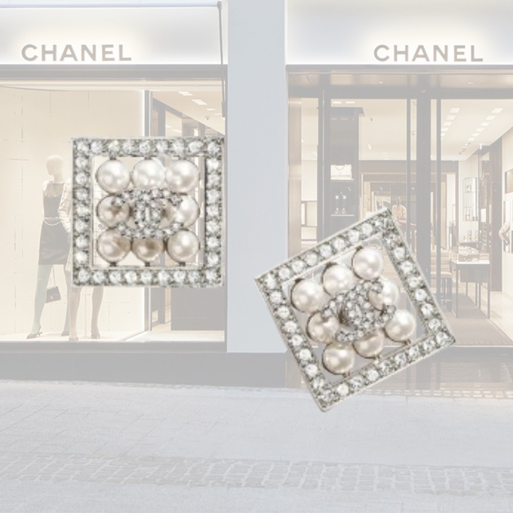 【CHANEL】 【シャネル】 スタッドピアス カラスパール