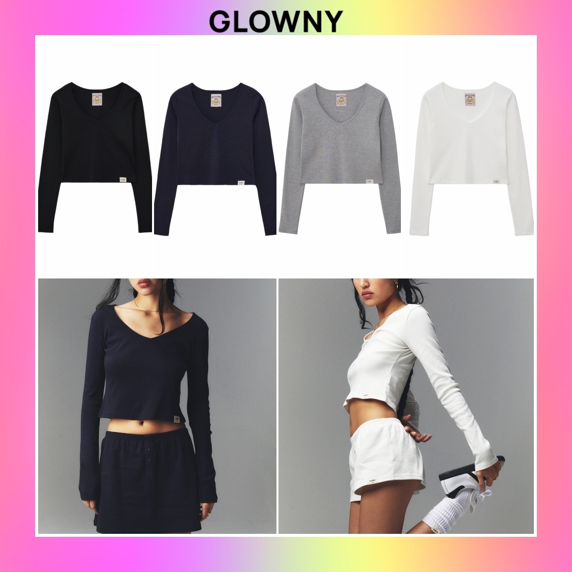 【GLOWNY】韓国人気★ G CLASSIC V-NECK LONG SLEEVE