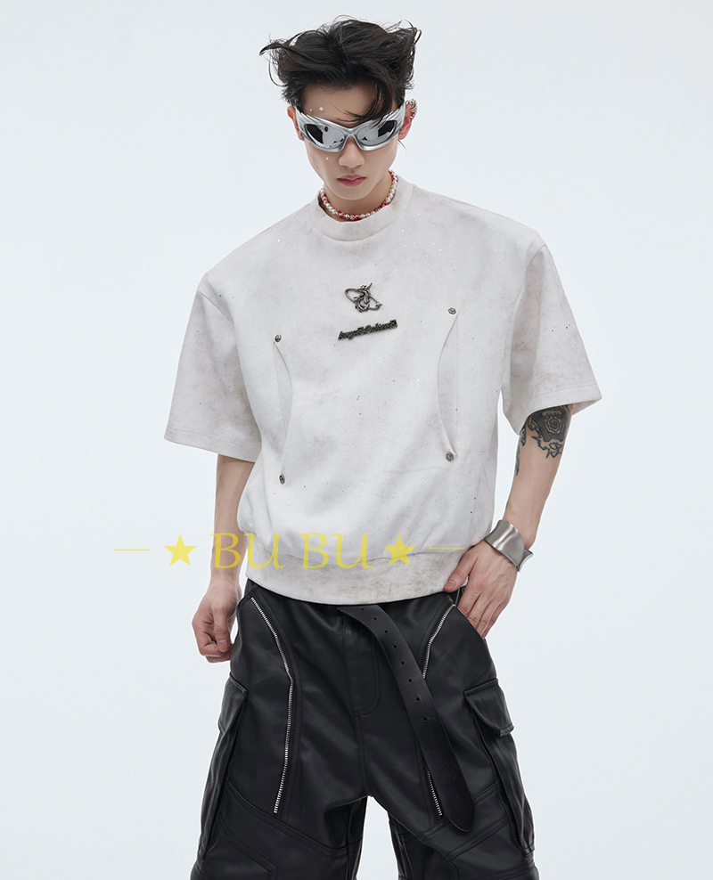 ArguECulturEストリート ラメプリント ゆる 半袖Tシャツ 2色 ArguECulturEストリート ラメプリント ゆる 半袖Tシャツ 2色