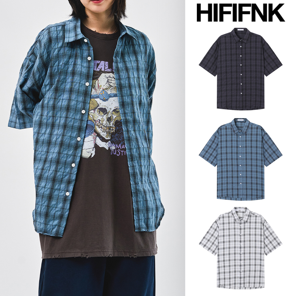 【HI FI FNK】Ralph Checked Half Shirt