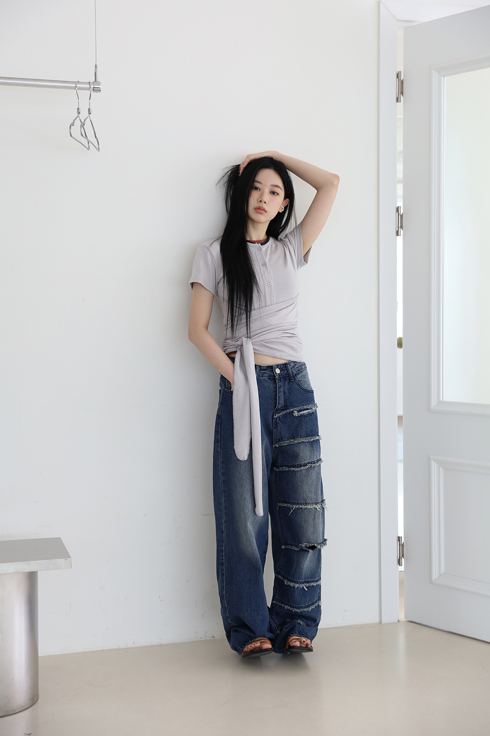 【COLOR iN ID】County Tassel Slit Denim COLOR iN ID】Tassel slit over denim (COLOR iN ID/デニム