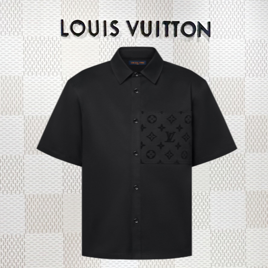Louis Vuitton【新作】汎用性の高い 半袖シャツ モノグラム 黒