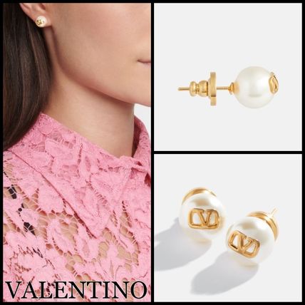 Valentino Garavani Vロゴ パールドロップ ピアス 通販 - FARFETCH
