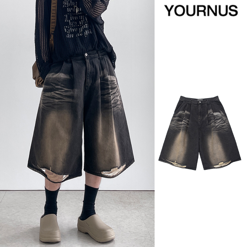 【YOURNUS】Country Black Denim Shorts
