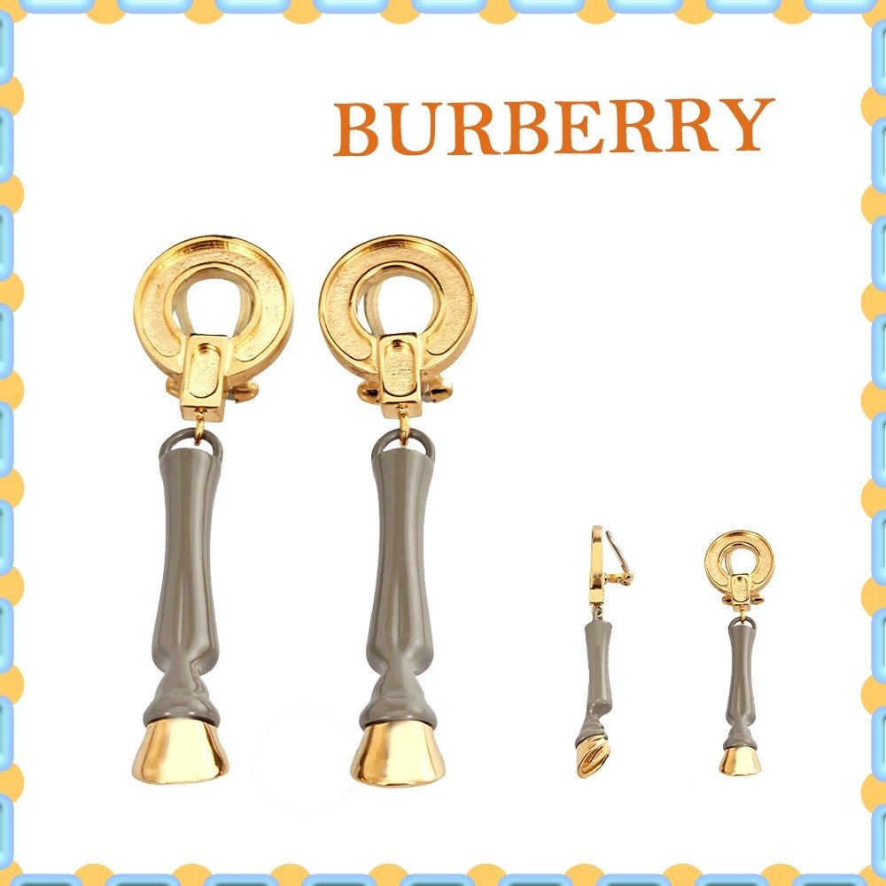 イヤリング [BURBERRY] Ladies Gold-plated And Resin Hoof Drop Earrings