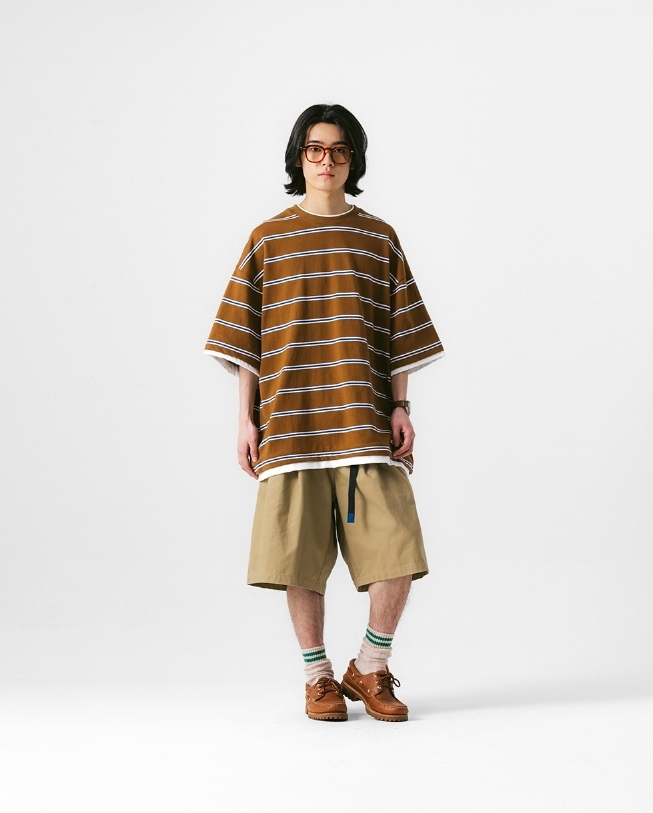 【ANGLAN】24SS★ [AG] Broad Stripe Half Tee AG] Broad Stripe Half Tee - Stripe - ANGLAN