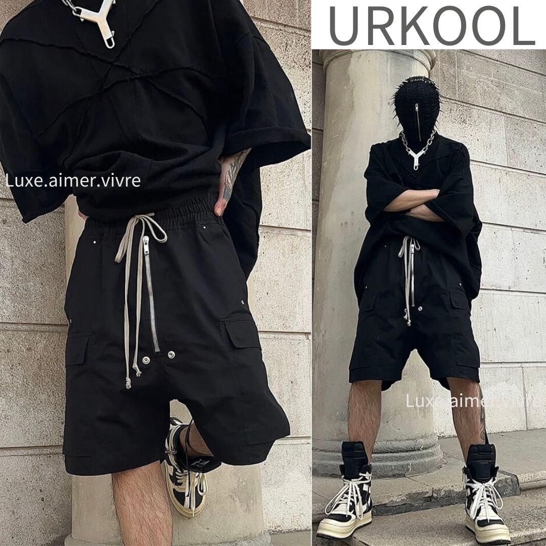 URKOOL シンプル コットンショートパンツ ジッパー 短パン