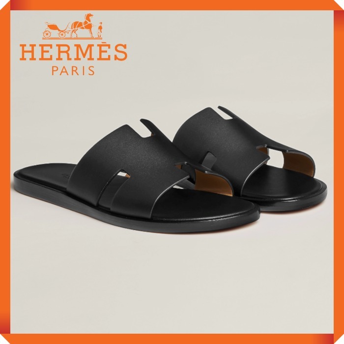 上品なブラックカラー【HERMES】イズミールサンダル