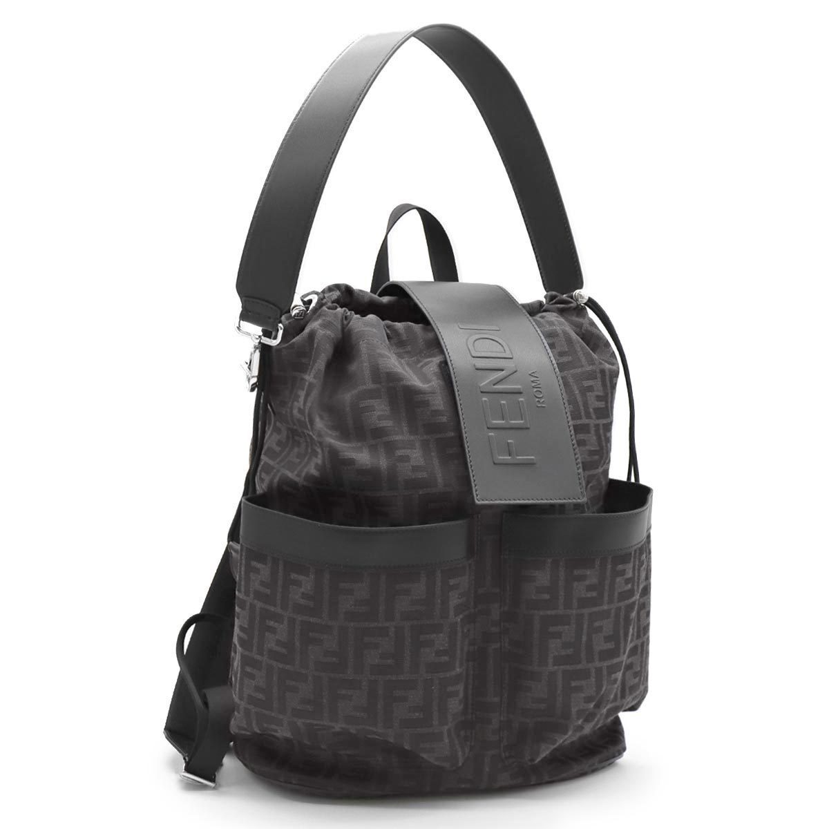 FENDI リュックサック アスファルトグレー メンズ 7VZ070 F0NPN