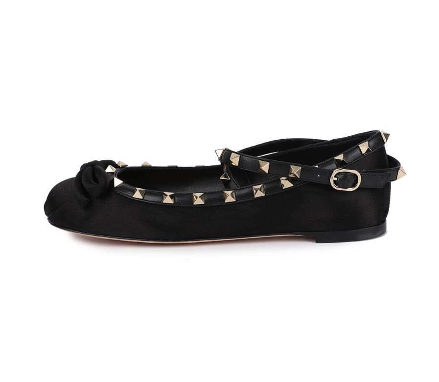 【VALENTINO】SATIN ROCKSTUD BALLETS