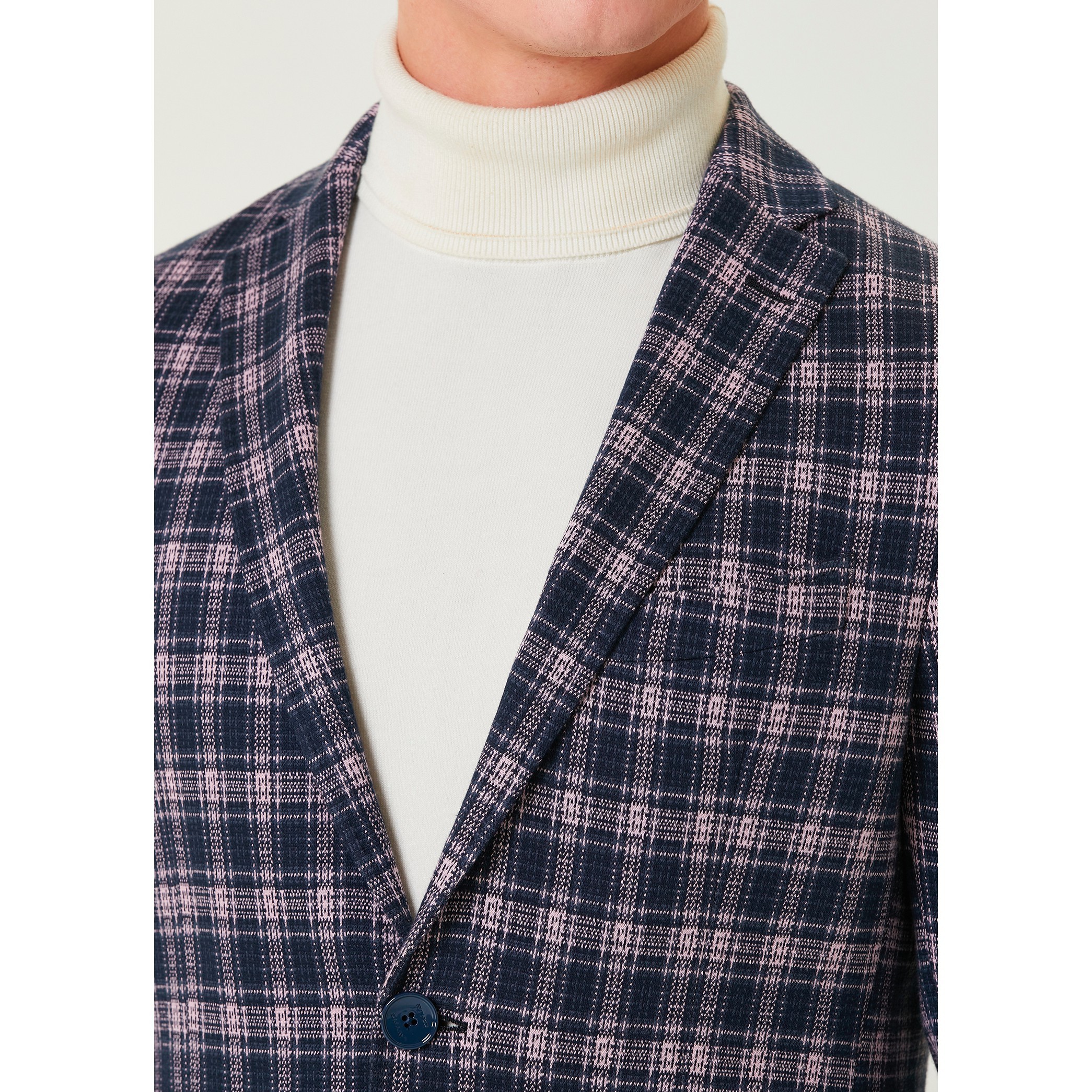 ETRO チェック柄 ジャカード織り テーラードジャケット