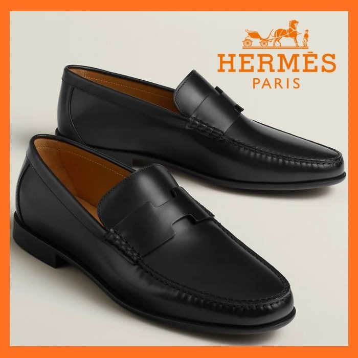 送料無料♪【HERMES】デューク カーフスキン 手縫いローファー