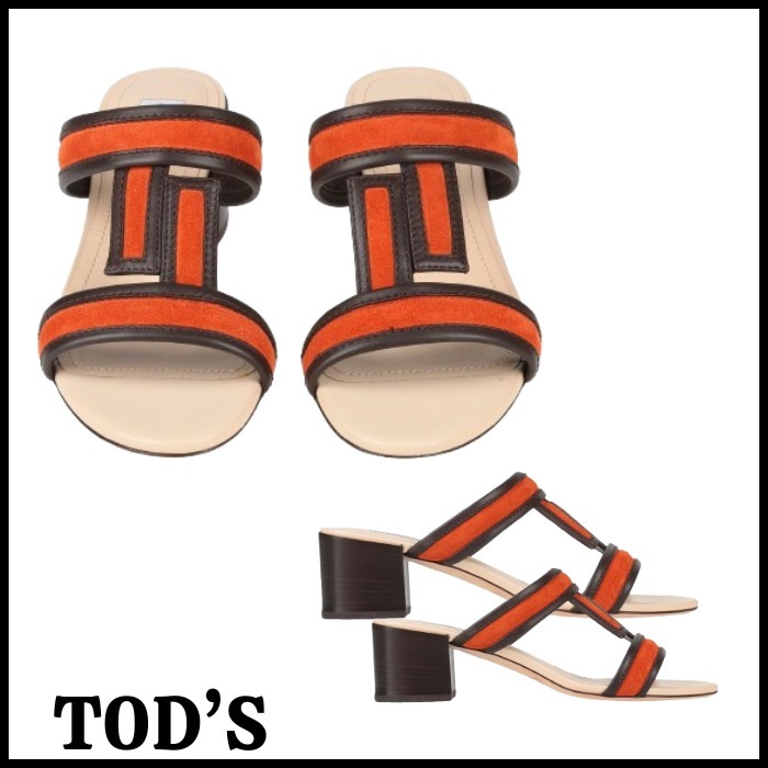 【関税込】TOD'S トッズ サンダル レザー スクエアヒール