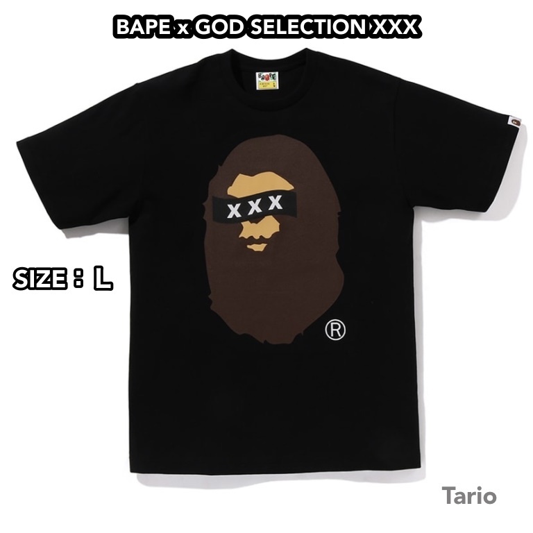 【A BATHING APEｘGOD SELECTION XXX】APE HEAD TEE 黒 L