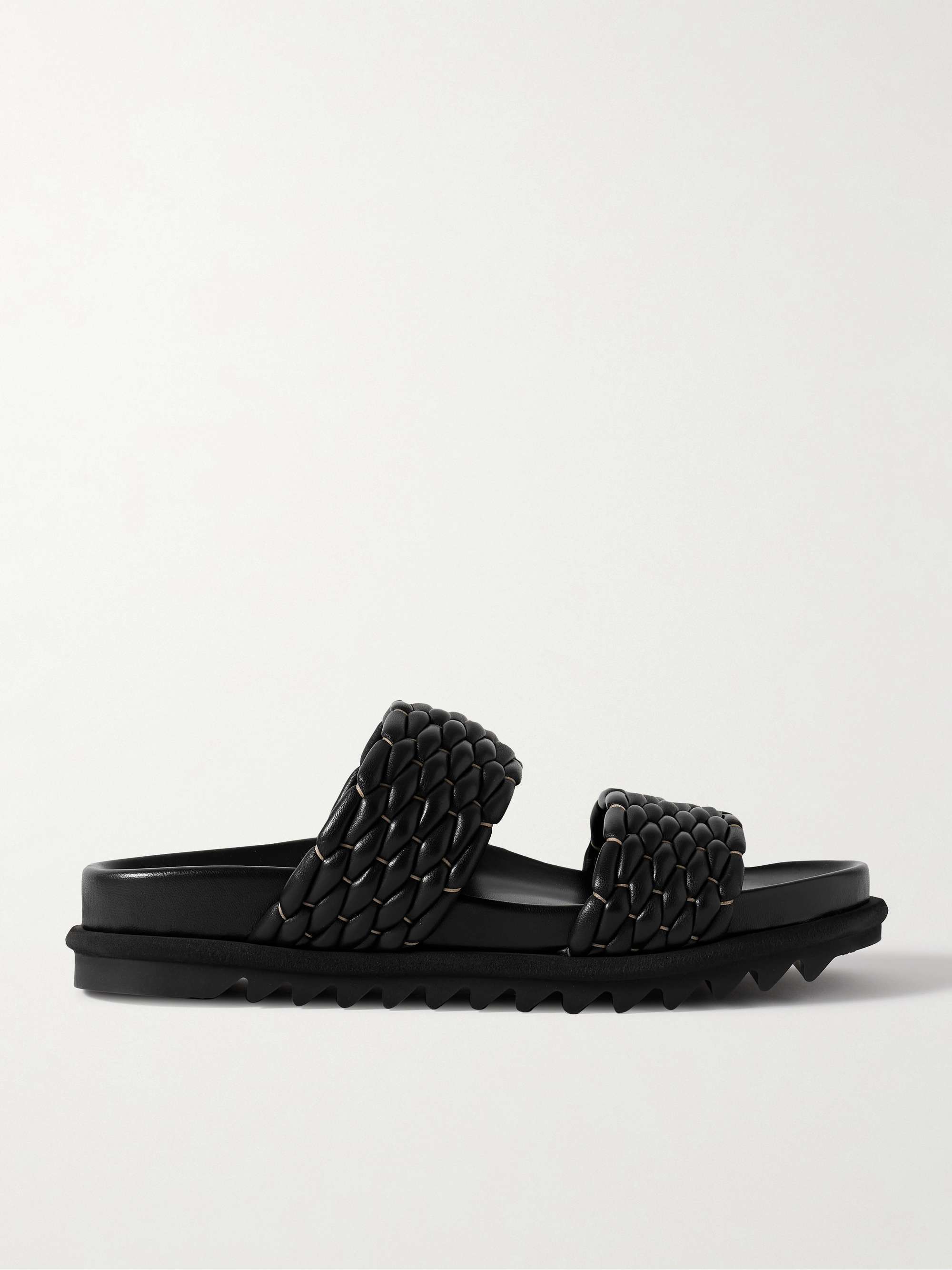DRIES VAN NOTEN☆関税込☆編み込みレザースライド ブラック 靴