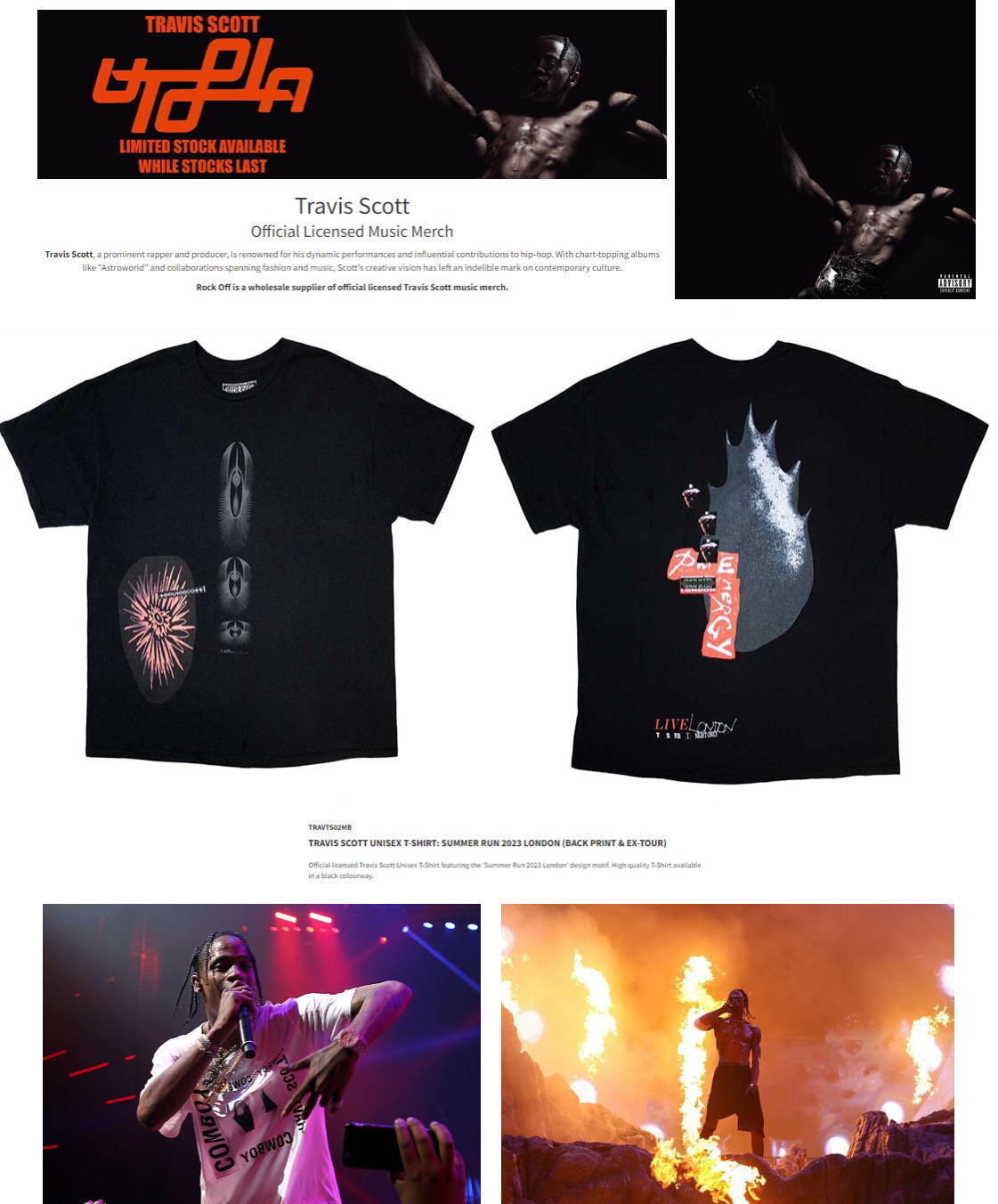 【送料無料】トラビススコット ライセンスTシャツ ブラック
