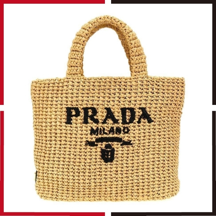 PRADA 最新作 トートバッグ 人気 クロシェ Small crochet tote