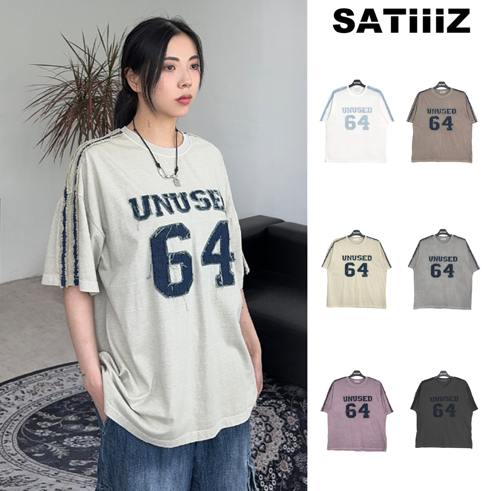 【SATIIIZ】Robile Denim Patch Short Sleeve T-Shirt