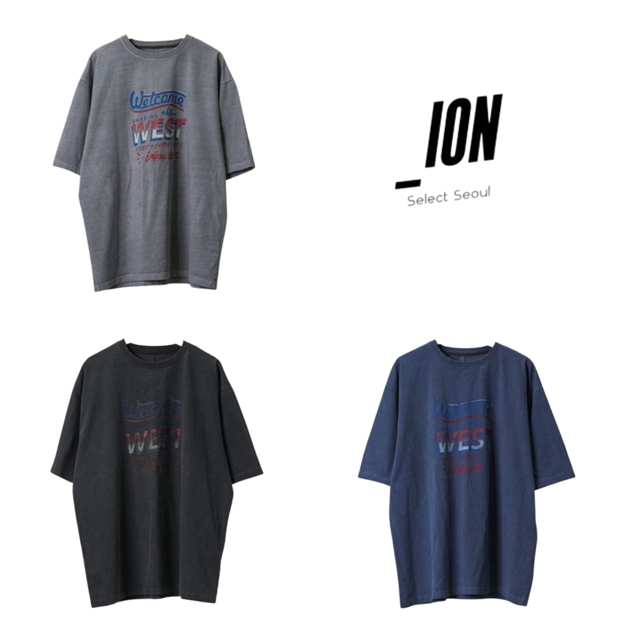 Tシャツ・カットソー IONSEOUL West Overfit Pigment Short Sleeve T-Shirt