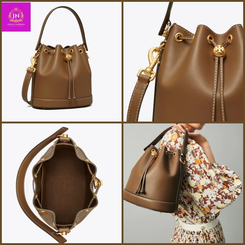 [ToryBurch] ティーモノグラム レザー バケットバッグ