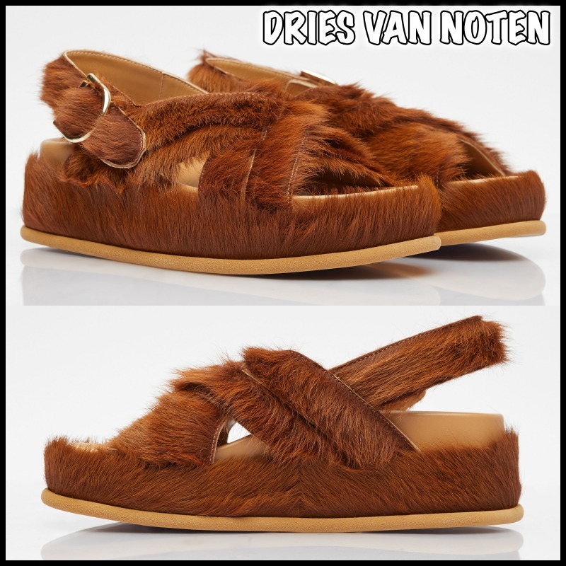 【大人気】DRIES VAN NOTEN ポニーヘアサンダル