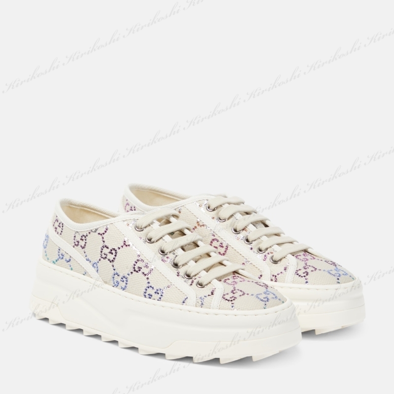 ◇GUCCI NEW◇GGクリスタル プラットフォームスニーカー/White