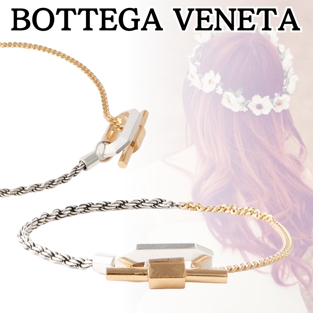 BOTTEGA VENETA*格調高い逸品*ゴールド シルバー ブレスレット