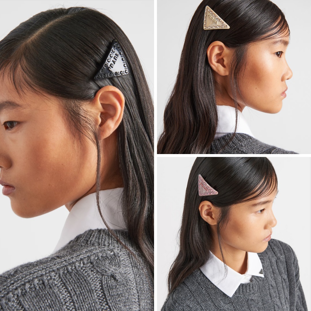 《送料無料》 PRADA Plexiglas hair clip
