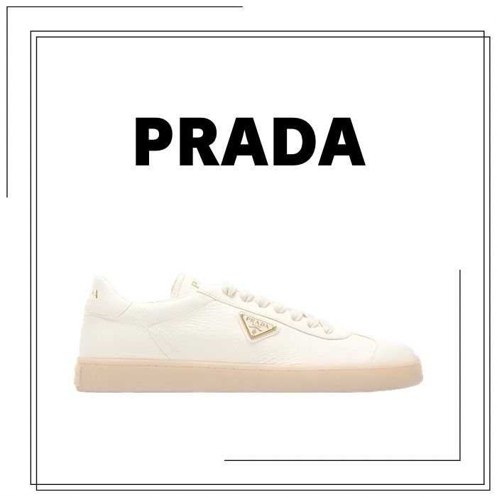 PRADA プラダ ロゴ スニーカー シューズ アイボリー