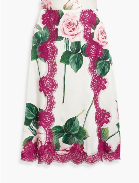 【DOLCE&GABBANA】スカート レーストリム フローラルプリント