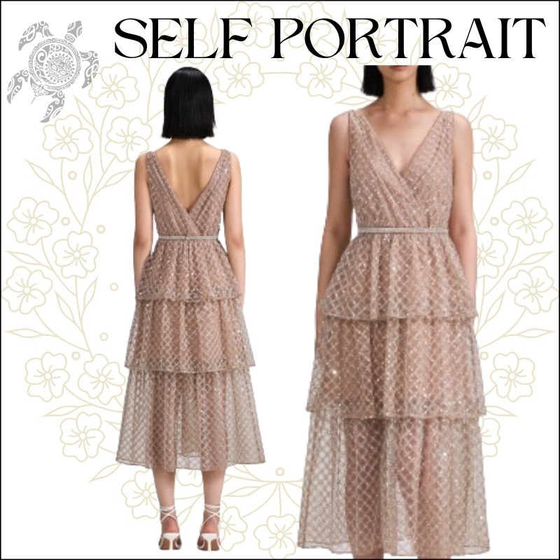 【関税込】Self-Portrait ★ 上品 スパンコール ミディドレス★ Sequin Edit - Party Dresses – self-portrait-US