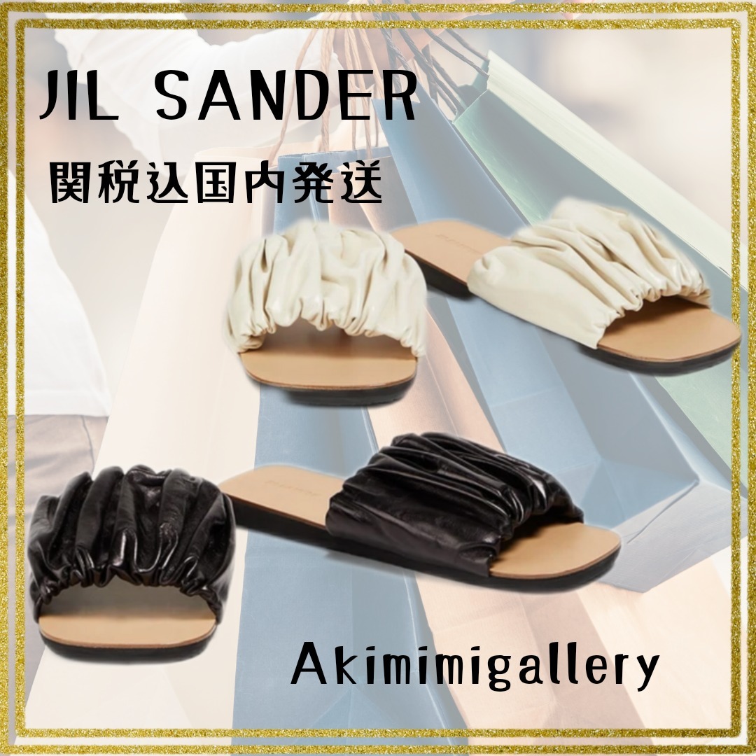JILSANDER(ジルサンダー）レザーサンダル ギャザー入り 本革