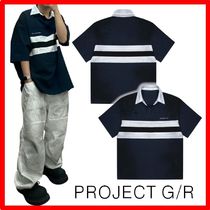 ★人気★【Project G/R】★Bullied Half Polo Shirts★Navy★