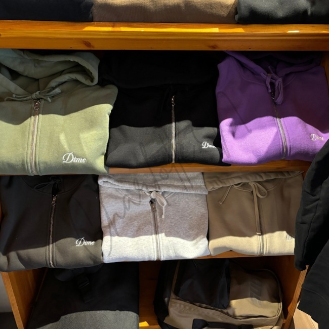 Dime ★ Cursive Small Logo Zip Hoodie ジップ フーディ