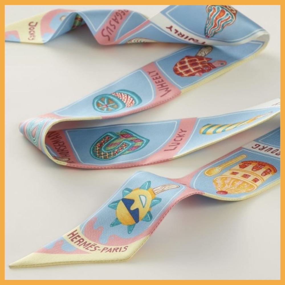 ★入手困難★HERMES★Twilly Funny Ice Cream シルク ツイリー