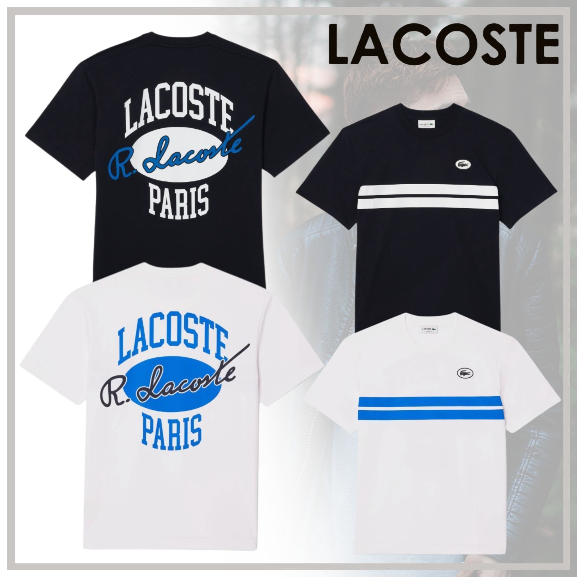 スタイリッシュな【LACOSTE】ロゴ グラフィックTシャツ 24SS新作