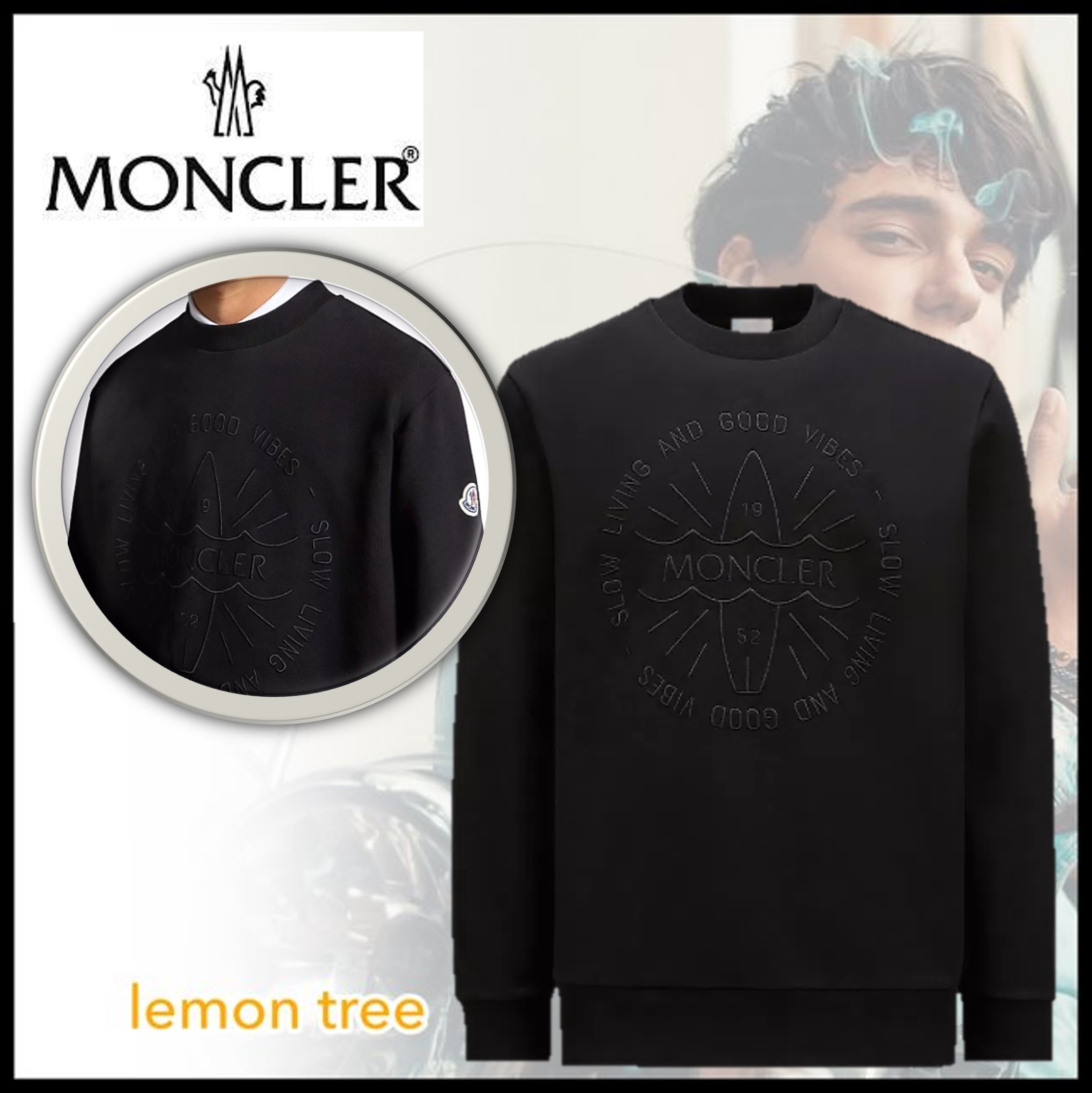【MONCLER】EMBROIDERED SURF MOTIF SWEATSHIRT トレーナー